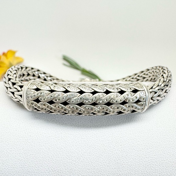 John Hardy Jewelry - John Hardy Diamond Station 8mm Classic Chain Bracelet .925/18K Gold